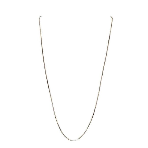 Estate Jewelry - Sterling Silver .925 Italian Box Chain Necklace 17.75 Inches Vintage 3.9g
